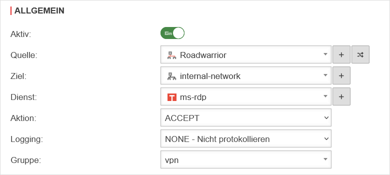 Datei:UTM v12.6 SSL-VPN VPN-Roadwarrior-Netmap Regel bearbeiten.png