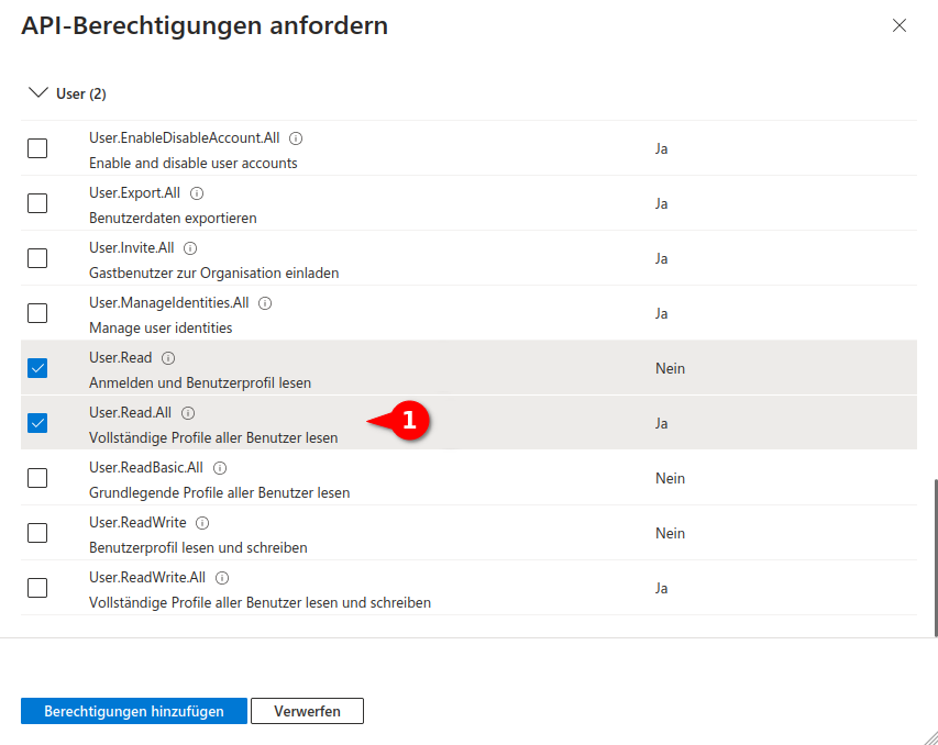 UMA v3.3.1 SEWS Azure-AD App API-MS Graph-delegierte Berechtigung-User.png