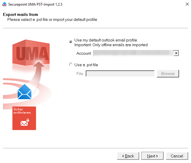 UMAv3.3 PST-Import-Tool E-Mail-Import-Auswahl-en.png