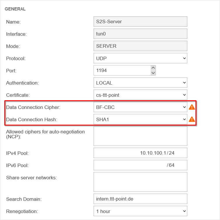 UTM v12.6 SSL-VPN Roadwarrior SSL-VPN bearbeiten Blowfish-en.png