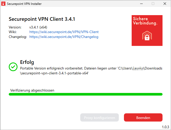 Datei:VPN Installer v1.0.3 Portable fertig.png