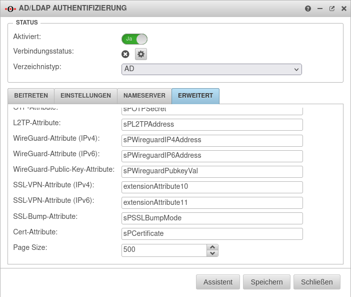Datei:UTM v12.5.1 AD-LDAP Erweitert SSL-VPN-Attribut.png