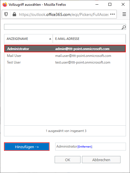 SEWS Exchange admin center Admin Admin-hinzufügen.png