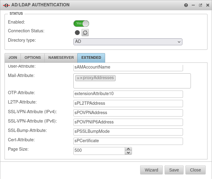 UTM v12.3.4 Auth AD-LDAP Erweitert OTP-Attribute-en.png