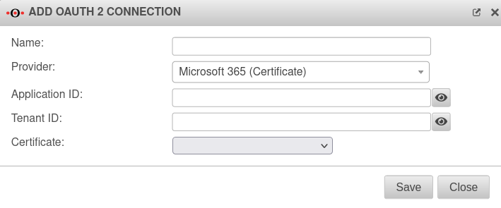 Datei:UTM v12.4 Anwendungen Mail Connector OAuth 2 Verbindung hinzufügen Microsoft Zertifikat-en.png