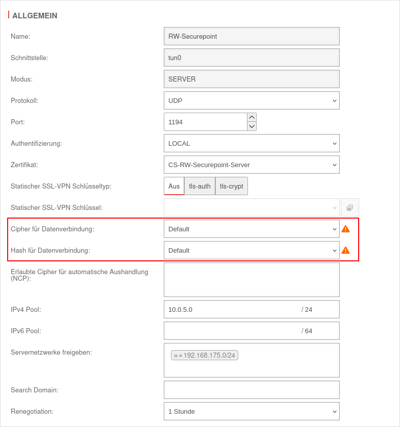 Datei:UTM v14.1.5 SSL-VPN S2S SSL-VPN bearbeiten Default.png
