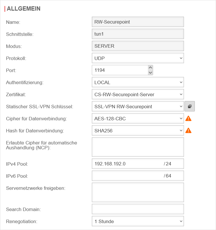 Datei:UTM v12.6.1 SSL-VPN Roadwarrior Verbindung bearbeiten Allgemein.png