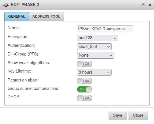 UTM v12.5.1 IPSec S2E IKEv2 Phase2 Allgemein-en.png