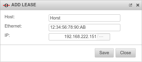 UTM v12.5 Netzwerk Netzwerkkonfiguration Statisches DHCP Lease hinzufügen-en.png