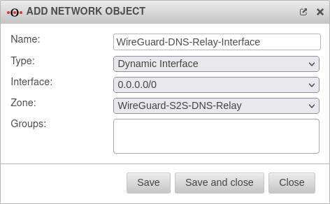 UTM v12.2.5 DNS Relay WireGuard S2S Netzwerkobjekt hinzufuegen WireGuard Interface-en.png